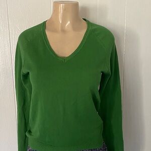 Green V-Neck Women's Sweater Zara size L